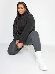 Yours Curve Black Teddy Hooded Sweatshirt - Image 3 of 5