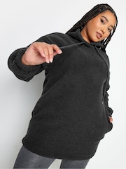 Yours Curve Black Teddy Hooded Sweatshirt - Image 4 of 5