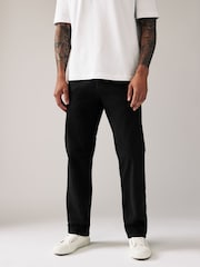 Black Relaxed Fit Stretch Chinos Trousers - Image 1 of 10