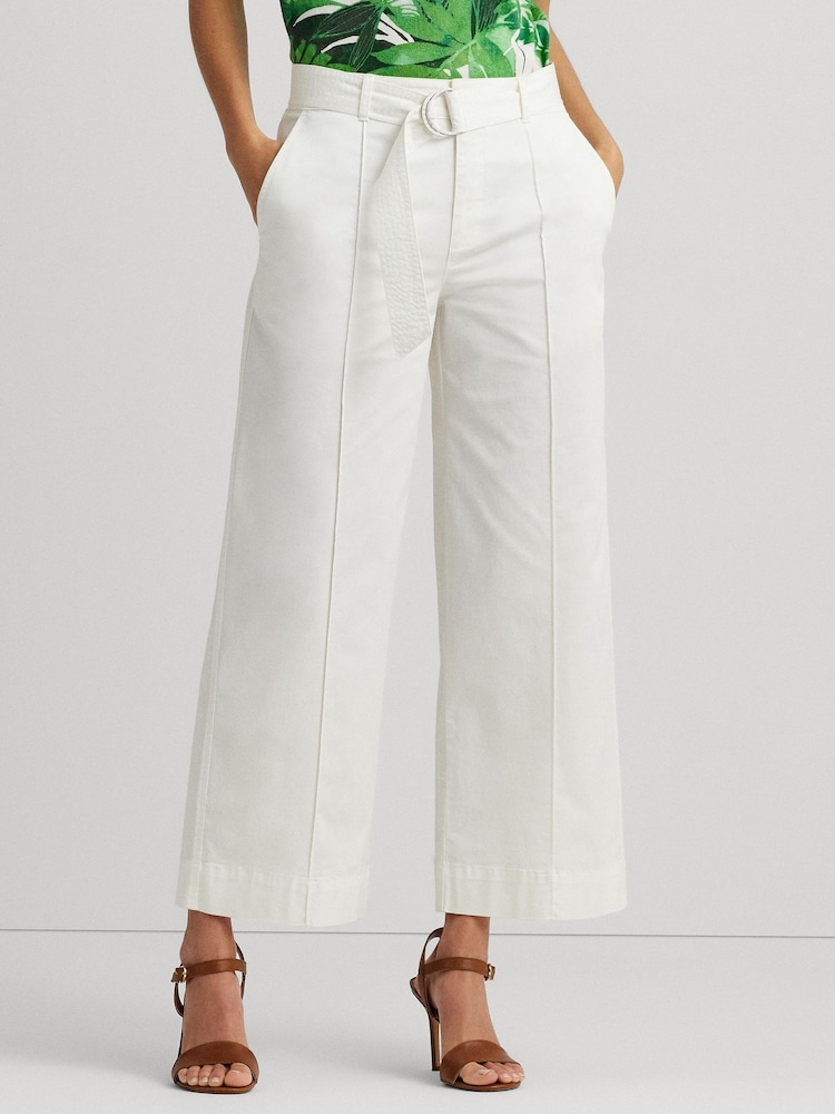 Lauren Ralph Lauren Quartilla Twill Belted Wide Leg Trousers - Image 1 of 6
