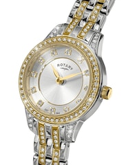 Rotary Silver Two Tone Stainless Steel Watch & Stone Set Bracelet Set - Image 3 of 6