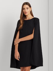 Lauren Ralph Lauren Petra Cape Georgette Cocktail Dress - Image 4 of 11