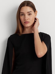 Lauren Ralph Lauren Petra Cape Georgette Cocktail Dress - Image 9 of 11