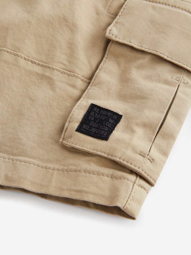Charcoal Grey/Stone Cargo Shorts 2 Pack (3-16yrs) - Image 4 of 4