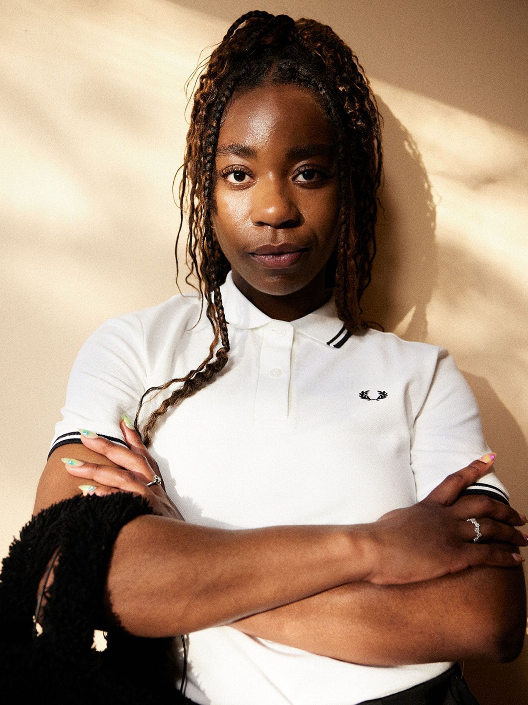 Kaufen Sie Weiß und Schwarz - Fred Perry Polo-Shirt mit