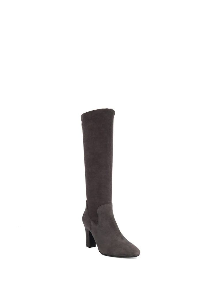 Dune London Purple Wide Fit Simple Stretch Knee High Boots - Image 1 of 5