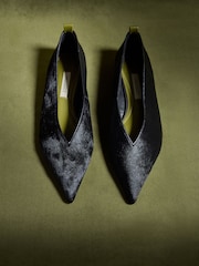 CERENE Black Delphine Pointed Toe Ballet Flats - Image 1 of 5