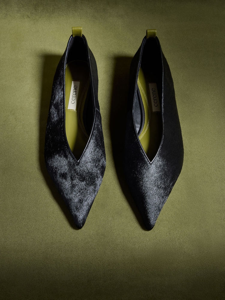 CERENE Black Delphine Pointed Toe Ballet Flats - Image 1 of 5