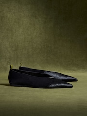 CERENE Black Delphine Pointed Toe Ballet Flats - Image 3 of 5