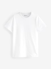 White Essential Pure Cotton Short Sleeve Crew Neck T-Shirt - Image 5 of 6