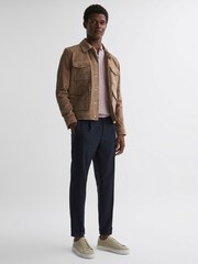 Reiss Stone Finley Suede Suede Trainers - Image 2 of 5