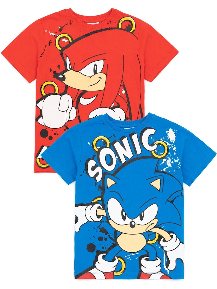 Vanilla Underground Red Sonic 100% Cotton T-Shirts 2 Pack - Image 1 of 7