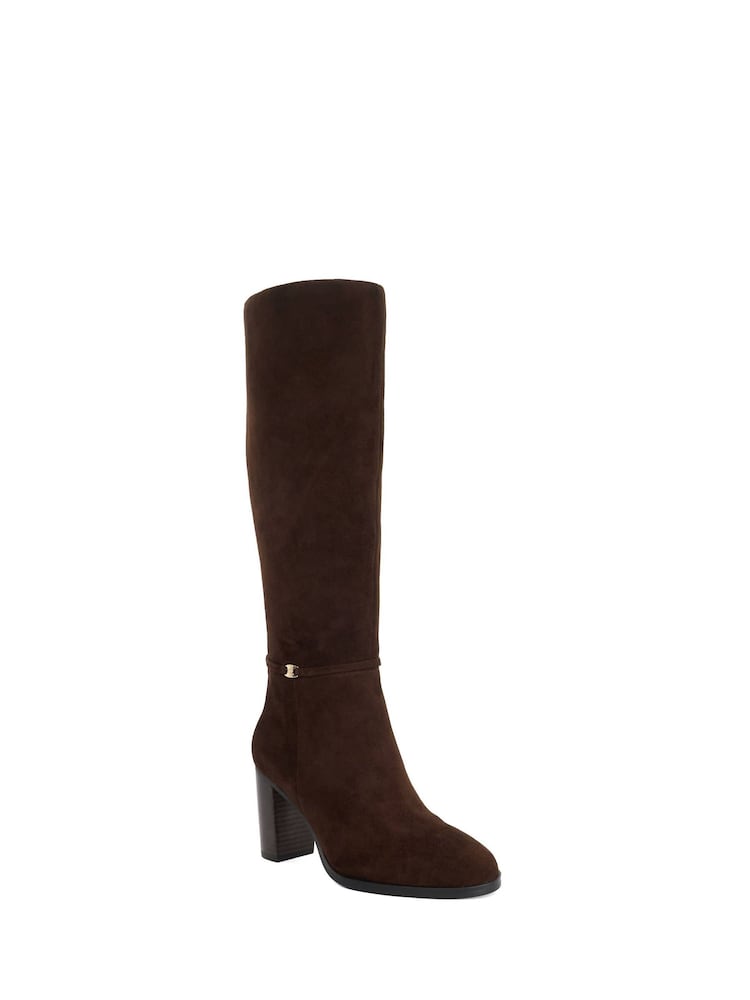 Dune London Brown Wide Fit Starlling Knee High Boots - Image 2 of 5 Dune London Brown Wide Fit Starlling Knee High Boots - Image 2 of 5