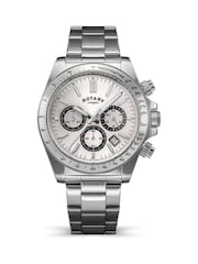 Rotary Silver Chronograph White Dial Stainless Steel Bracelet Watch - Image 1 of 6