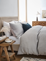Monochrome Stitch Effect Jacquard Duvet Cover And Pillowcase Set - Image 2 of 5