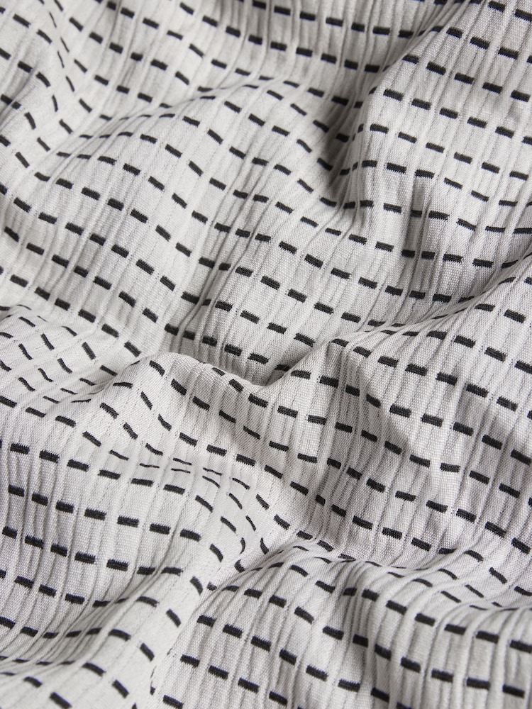 Monochrome Stitch Effect Jacquard Duvet Cover And Pillowcase Set - Image 5 of 5