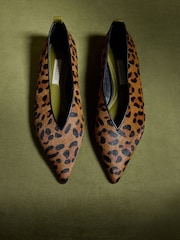 CERENE Leopard Delphine Pointed Toe Ballet Flats - Image 1 of 5