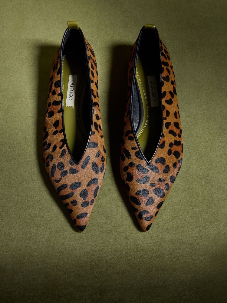 CERENE Leopard Delphine Pointed Toe Ballet Flats - Image 1 of 5