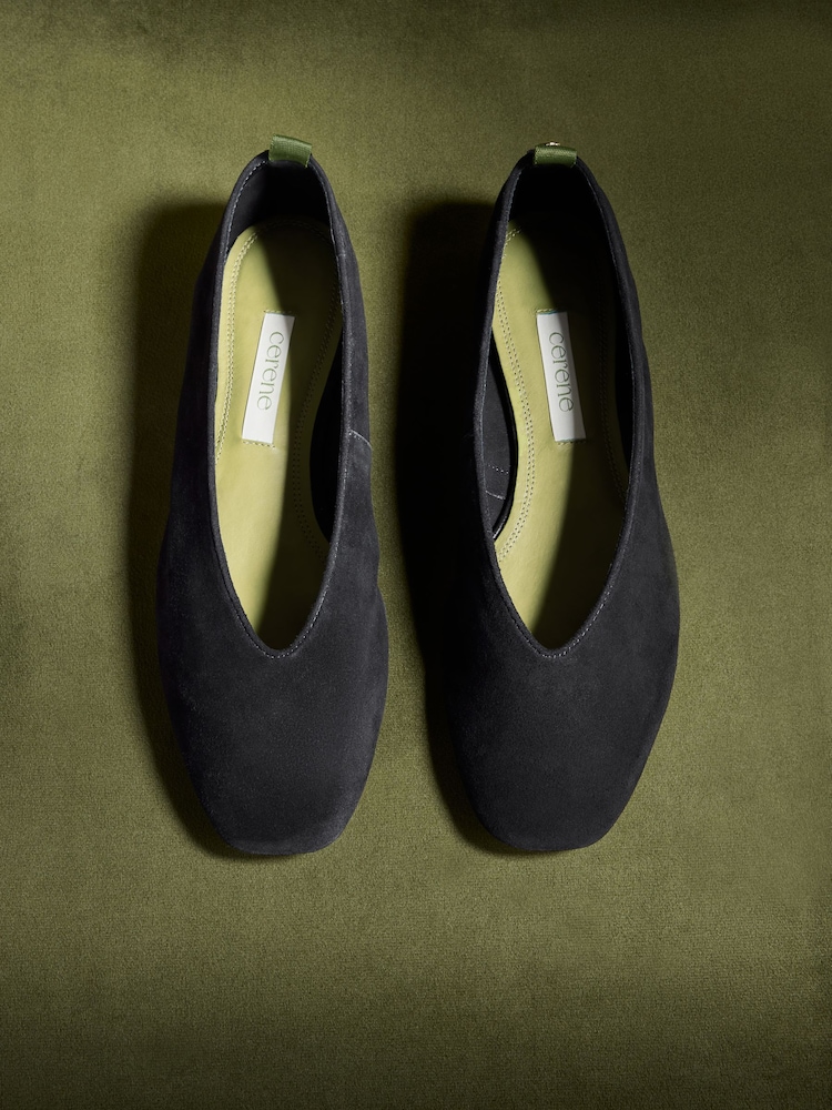 CERENE Black Suede Mila Ballet Flats - Image 1 of 5