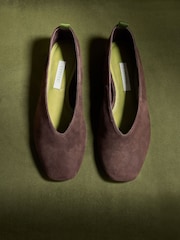 CERENE Chocolate Brown Suede Mila Ballet Flats - Image 1 of 5