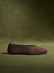 CERENE Chocolate Brown Suede Mila Ballet Flats - Image 2 of 5