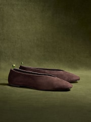 CERENE Chocolate Brown Suede Mila Ballet Flats - Image 3 of 5