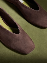 CERENE Chocolate Brown Suede Mila Ballet Flats - Image 4 of 5