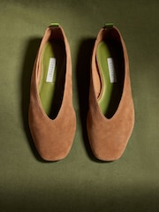 CERENE Ochre Suede Mila Ballet Flats - Image 1 of 5