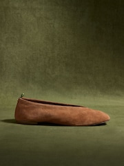 CERENE Ochre Suede Mila Ballet Flats - Image 2 of 5