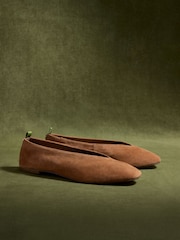 CERENE Ochre Suede Mila Ballet Flats - Image 3 of 5