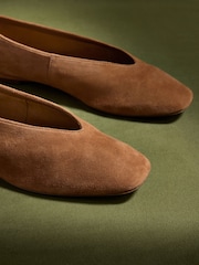 CERENE Ochre Suede Mila Ballet Flats - Image 4 of 5