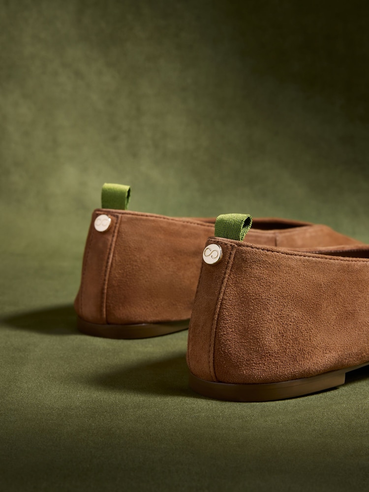 CERENE Ochre Suede Mila Ballet Flats - Image 5 of 5
