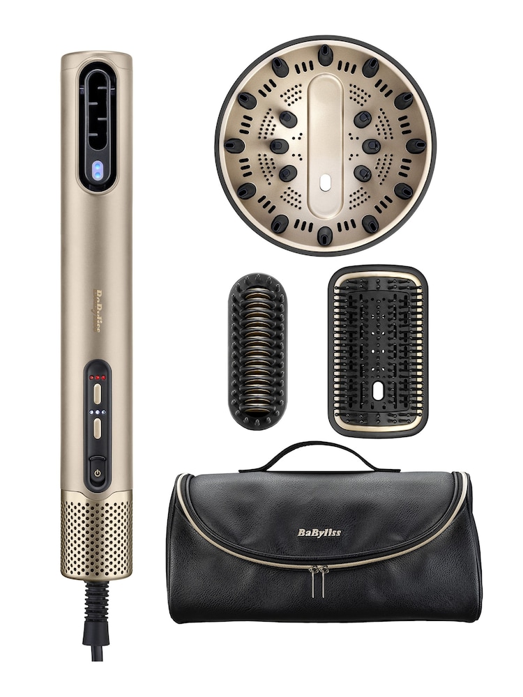 Babyliss Gold Air Wand Limited Edition, 3-in-1 Dryer, Straightener & Styler With Beauty Bag - Image 1 of 14 Babyliss Gold Air Wand Limited Edition, 3-in-1 Dryer, Straightener & Styler With Beauty Bag - Image 1 of 14