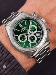 Rotary Silver Chronograph Green Dial Stainless Steel Bracelet Watch - Image 1 of 5