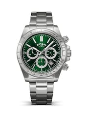 Rotary Silver Chronograph Green Dial Stainless Steel Bracelet Watch - Image 2 of 5