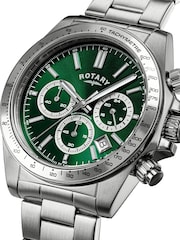 Rotary Silver Chronograph Green Dial Stainless Steel Bracelet Watch - Image 3 of 5