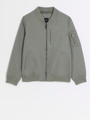 River Island Green Smart Bomber Boys Jacket - Image 1 of 4