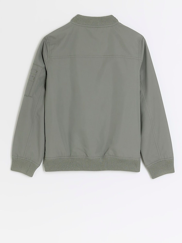 River Island Green Smart Bomber Boys Jacket - Image 2 of 4 River Island Green Smart Bomber Boys Jacket - Image 2 of 4