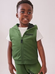 Khaki Green Top Gun Hooded 100% Cotton Gilet and Shorts Set (3mths-8yrs) - Image 1 of 8