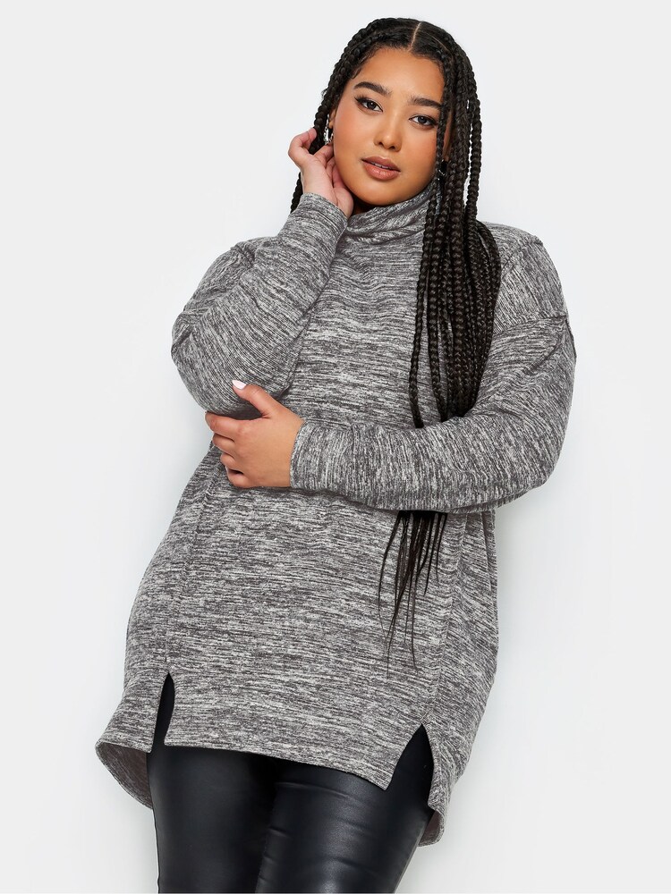Grau - Yours Curve Rollkragenpullover mit weichem Griff - Bild 1 von 4