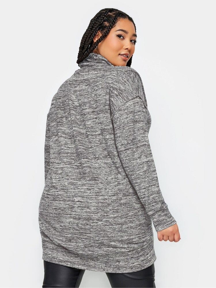 Grau - Yours Curve Rollkragenpullover mit weichem Griff - Bild 2 von 4