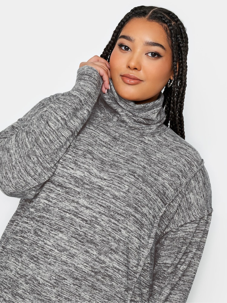 Grau - Yours Curve Rollkragenpullover mit weichem Griff - Bild 4 von 4