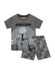 Character Grey Mandalorian Short 100% Cotton Pyjamas - Image 1 of 9