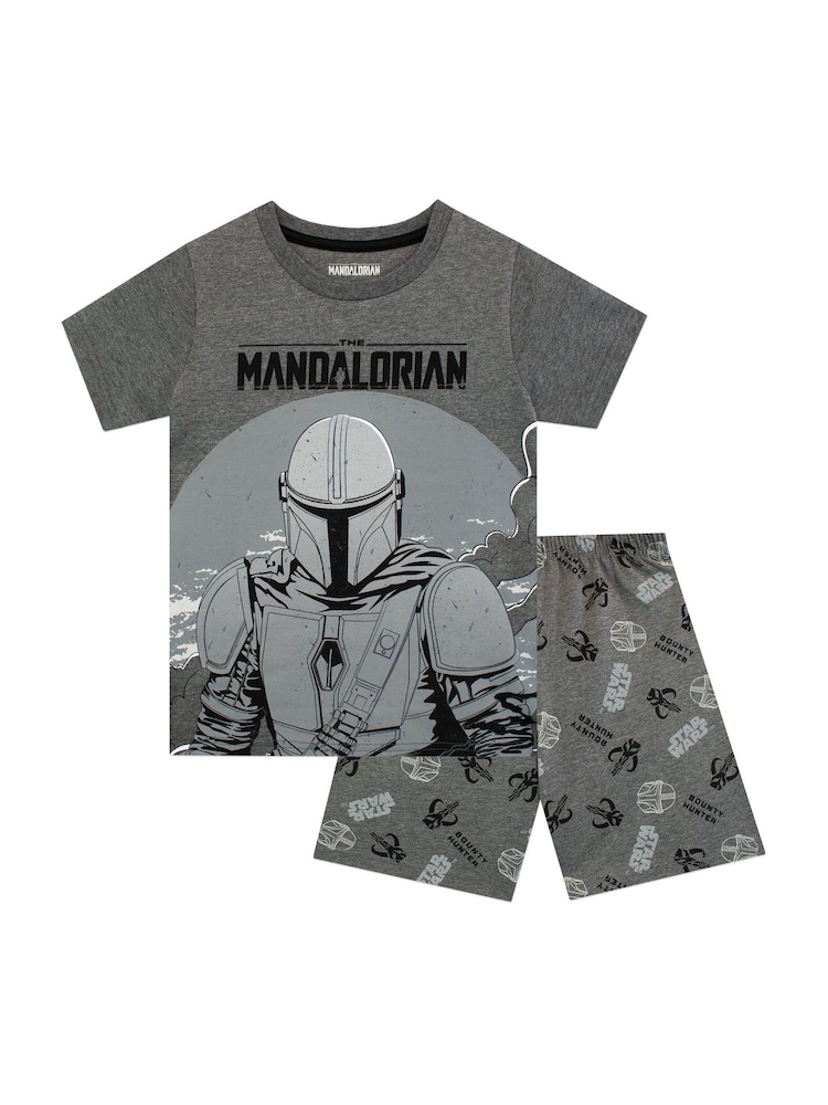 Character Grey Mandalorian Short 100% Cotton Pyjamas - Image 1 of 9