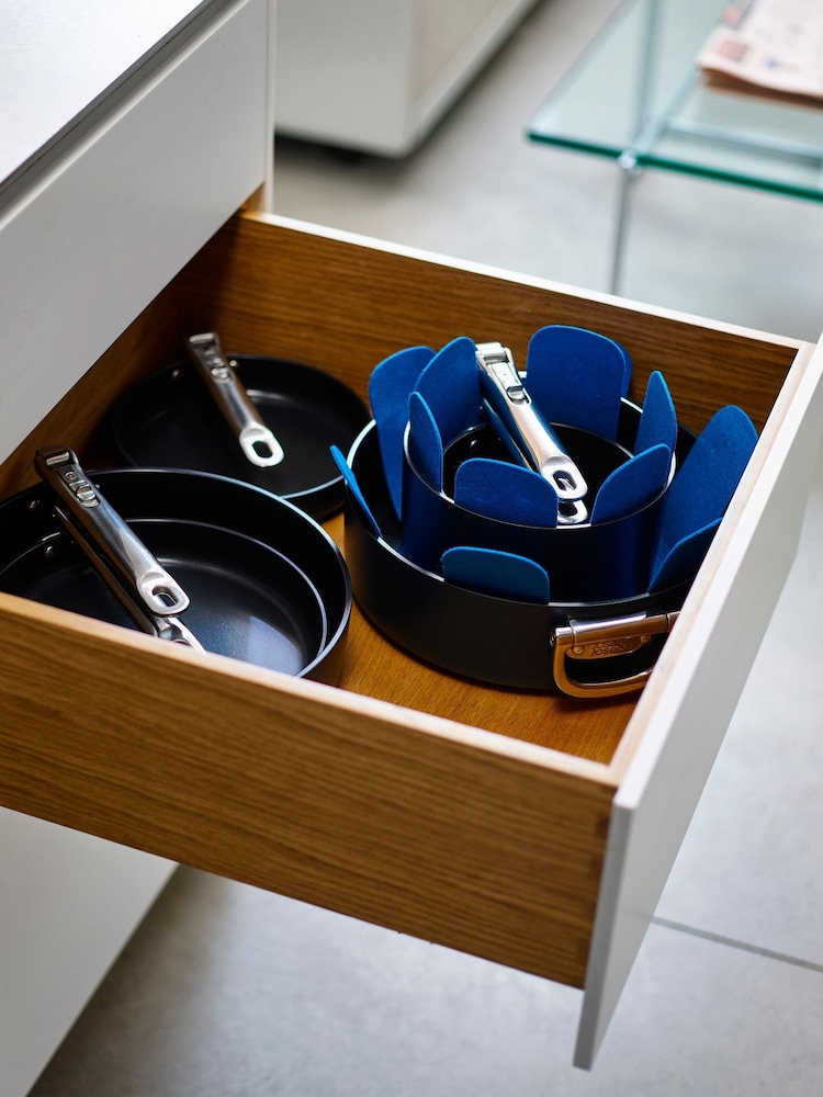 Joseph Joseph 3 Piece Midnight Blue Space Pan Protector Set - Image 1 of 4 Joseph Joseph 3 Piece Midnight Blue Space Pan Protector Set - Image 1 of 4