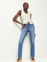 Dark Blue Mom 100% Cotton Jeans - Image 1 of 8