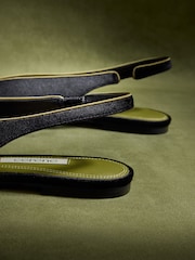 CERENE Black Velvet Camille Pointed Toe Sling Back Flats - Image 5 of 5