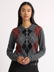 Albaray Grey Argyll Jumper - Image 1 of 5