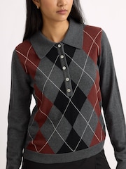 Albaray Grey Argyll Jumper - Image 3 of 5