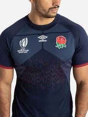 Umbro Navy England World Cup Mens Away Rugby Shirt - Image 3 of 4